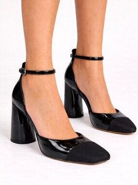 Sam Edelman Cristine ankle strap block heel in black